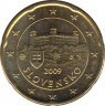 Монета. Словакия. 20 центов 2009 год. ав.