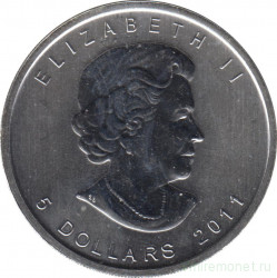 Монета. Канада. 5 долларов 2011 год. Кленовый лист.