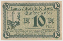 Бона. Нотгельд. Германия. Города Йена. 10 пфеннигов 1917 год.