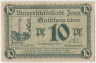 Бона. Нотгельд. Германия. Города Йена. 10 пфеннигов 1917 год. ав.