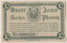 Бона. Нотгельд. Германия. Города Йена. 10 пфеннигов 1917 год. рев.