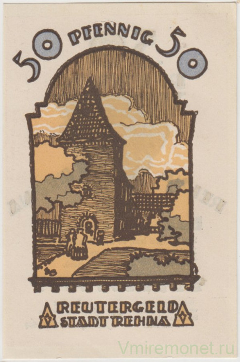 Бона. Нотгельд. Германия. Город Рена. 50 пфеннигов 1922 год. Вариант 1109.2.3.