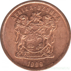 Монета. Южно-Африканская республика (ЮАР). 5 центов 1999 год.