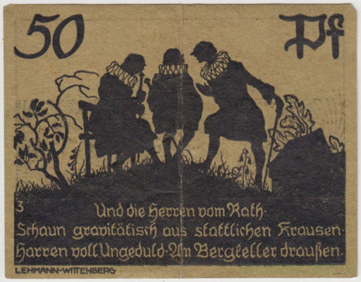 Бона. Нотгельд. Германия. Курорт Шмидеберг. 50 пфеннигов 1921 год. Вариант 1186.1.а.3.