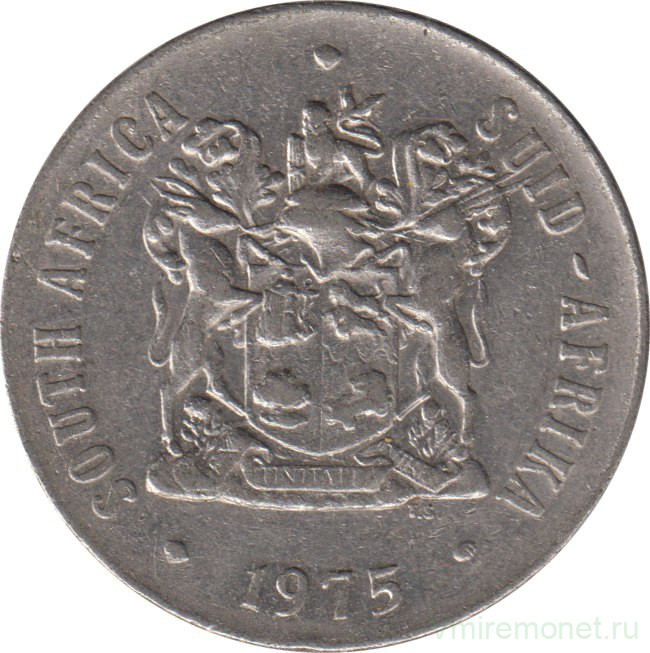 Монета. Южно-Африканская республика (ЮАР). 50 центов 1975 год.