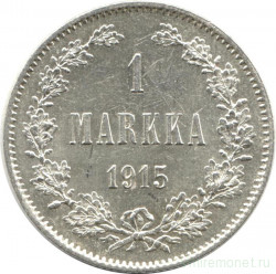 Монета. Русская Финляндия. 1 марка 1915 год.