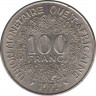 Монета. Западноафриканский экономический и валютный союз (ВСЕАО). 100 франков 1972 год. ав.