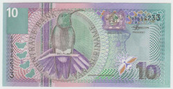 Банкнота. Суринам. 10 гульденов 2000 год. Тип 147.