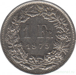 Монета. Швейцария. 1 франк 1975 год.