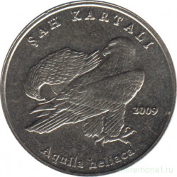 Монета. Турция. 1 лира 2009 год. Фауна Турции - орёл.