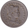 Монета. Бразилия. 100 рейсов 1924 год.