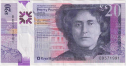 Банкнота. Великобритания. Шотландия. 20 фунтов 2019 год. Кейт Кранстон. Royal Bank of Scotland. Тип W372 (1).