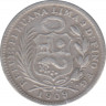 Монета. Перу. 1/2 динеро 1909 год. ав.
