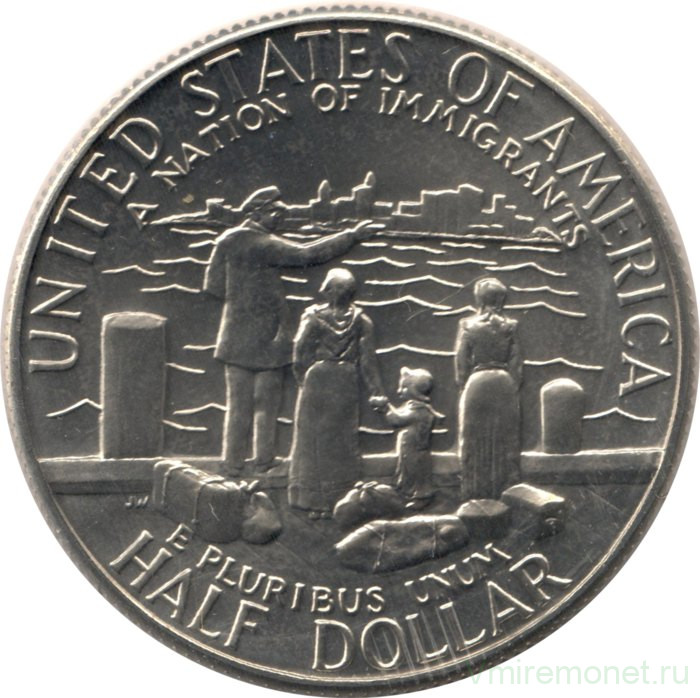 Монета. США. 50 центов 1986 год (D). 100 лет Статуе Свободы.