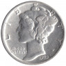 Монета. США. 10 центов 1939 год.