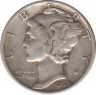 Монета. США. 10 центов 1939 год. ав.