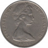 Монета. Новая Зеландия. 20 центов 1975 год. ав.