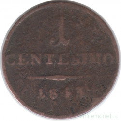 Монета. Ломбардия-Венеция. 1 чентезимо 1843 год.