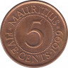 Монета. Маврикий. 5 центов 1999 год. ав.