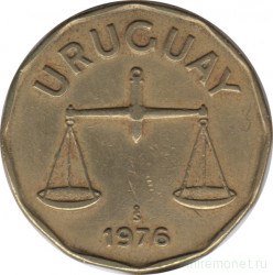Монета. Уругвай. 50 сентесимо 1976 год.