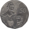 Монета. Австралия. 50 центов 1998 год. 200 лет путешествию Джорджа Басса и Мэтью Флиндерса. ав.