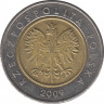 Монета. Польша. 5 злотых 2009 год. ав.