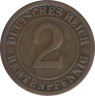Монета. Германия. Веймарская республика. 2 рентенпфеннига 1923 год. Монетный двор - Штутгарт (F). рев.