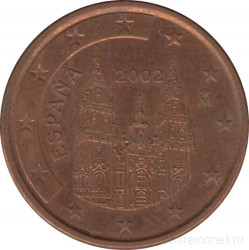 Монета. Испания. 5 центов 2002 год.