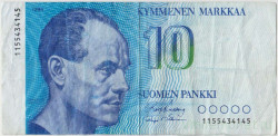 Банкнота. Финляндия. 10 марок 1986 год. Тип 113а (10).