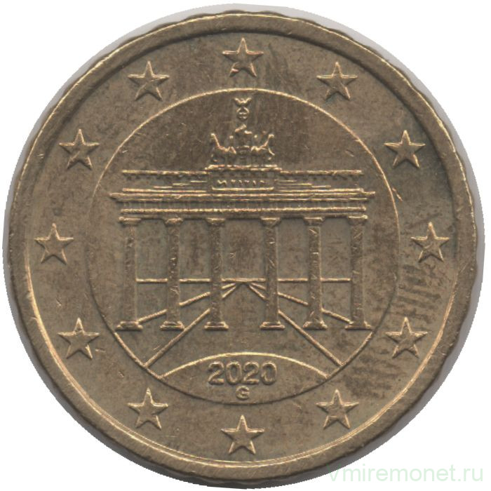 Монета. Германия. 10 центов 2020 год. (G).