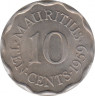 Монета. Маврикий. 10 центов 1959 год. ав.