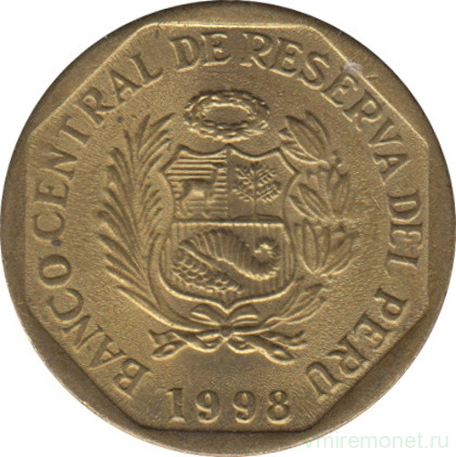 Монета. Перу. 5 сентимо 1998 год.