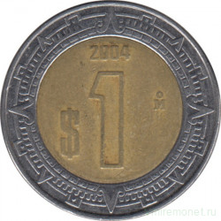 Монета. Мексика. 1 песо 2004 год.