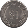 Монета. Сингапур. 1 доллар 1971 год. ав.