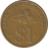 Монета. Малайзия. 1 ринггит 1989 год. ав.