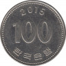 Монета. Южная Корея. 100 вон 2015 год. ав.