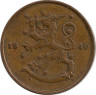 Аверс.Монета. Финляндия. 10 пенни 1940 год.