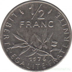 Монета. Франция. 1/2 франка 1976 год.