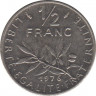 Монета. Франция. 0,5 франка 1976 год. ав.