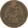 Монета. Франция. 1 франк 1924 год. Аверс - открытая 4. ав.