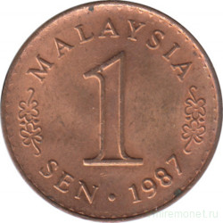 Монета. Малайзия. 1 сен 1987 год.