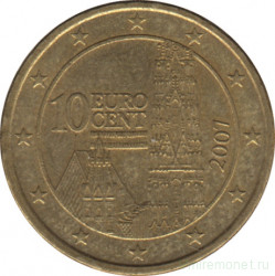 Монета. Австрия. 10 центов 2007 год.
