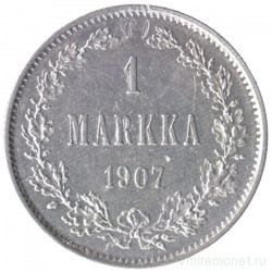 Монета. Русская Финляндия. 1 марка 1907 год.