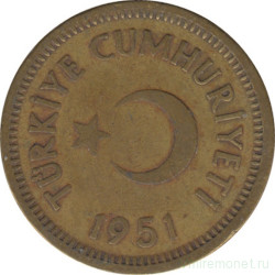 Монета. Турция. 10 курушей 1951 год.