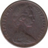 Монета. Австралия. 1 цент 1969 год. ав.
