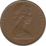Монета. Новая Зеландия. 2 цента 1969 год. ав.