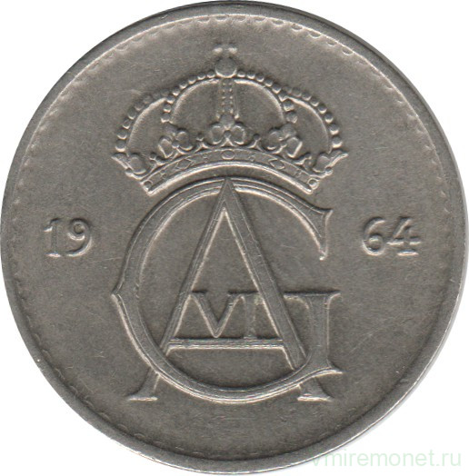 Монета. Швеция. 50 эре 1964 год.