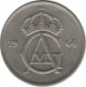Аверс. Монета. Швеция. 50 эре 1964 год.