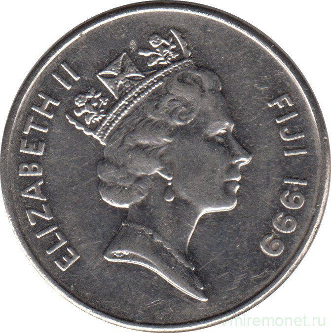 Монета. Фиджи. 20 центов 1999 год.