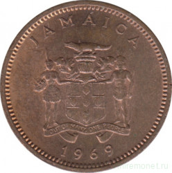 Монета. Ямайка. 1 цент 1969 год.